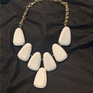 Kendra Scott White and Gold Statement Necklace EUC